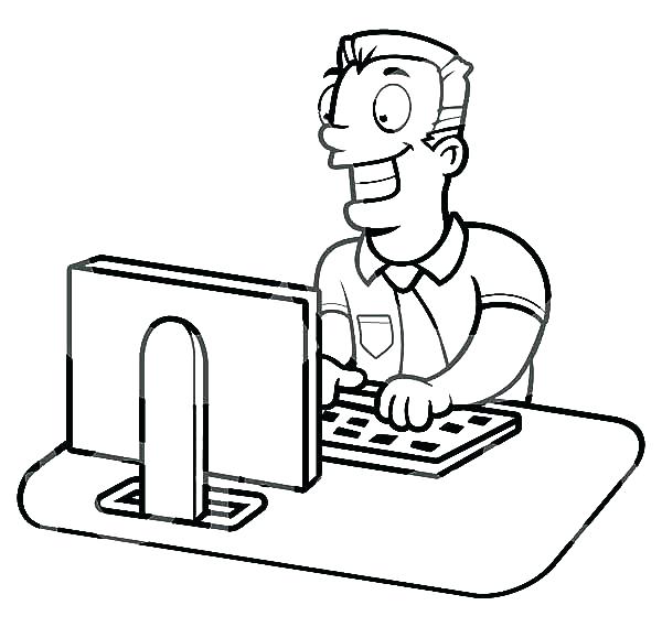 600x569 Computer Coloring Pages Computer Coloring Page Spectacular