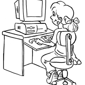 300x300 Computer And Mouse Coloring Page Coloring Sun