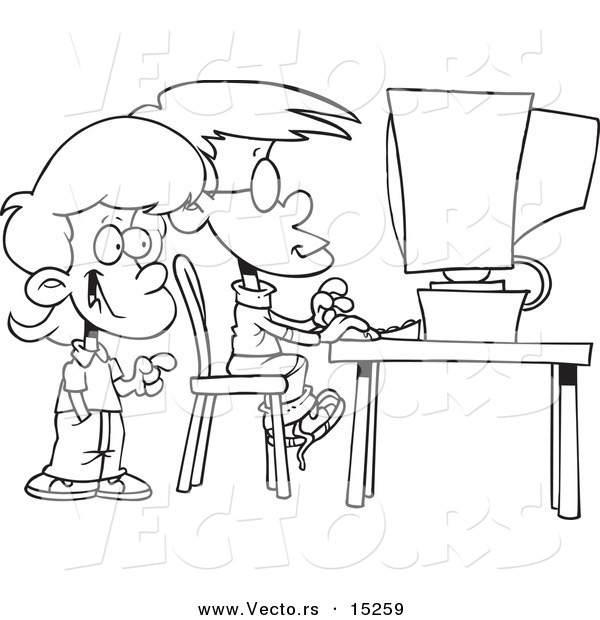 600x620 Vector A Cartoon Cartoon Black And White Outline Design