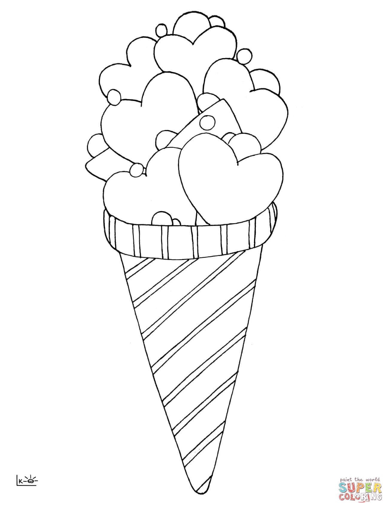 1300x1700 Ice Cream Cone Coloring Page
