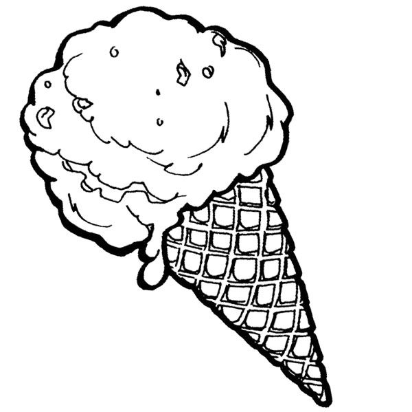600x599 Ice Cream Cone Coloring Page Collection Free Coloring Sheets