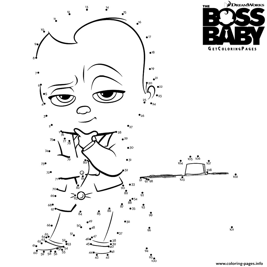 1024x1024 The Boss Baby Connect Dots Coloring Pages Printable Best Of Auto