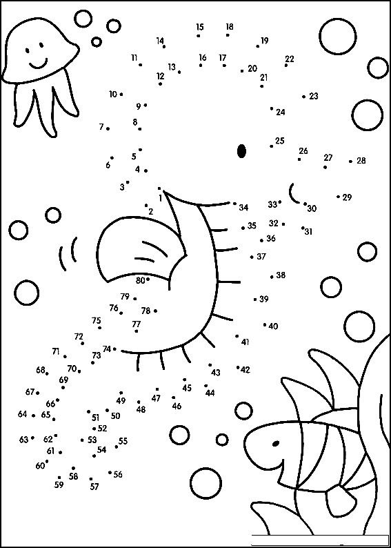 Connect The Dots Coloring Pages For Kindergarten