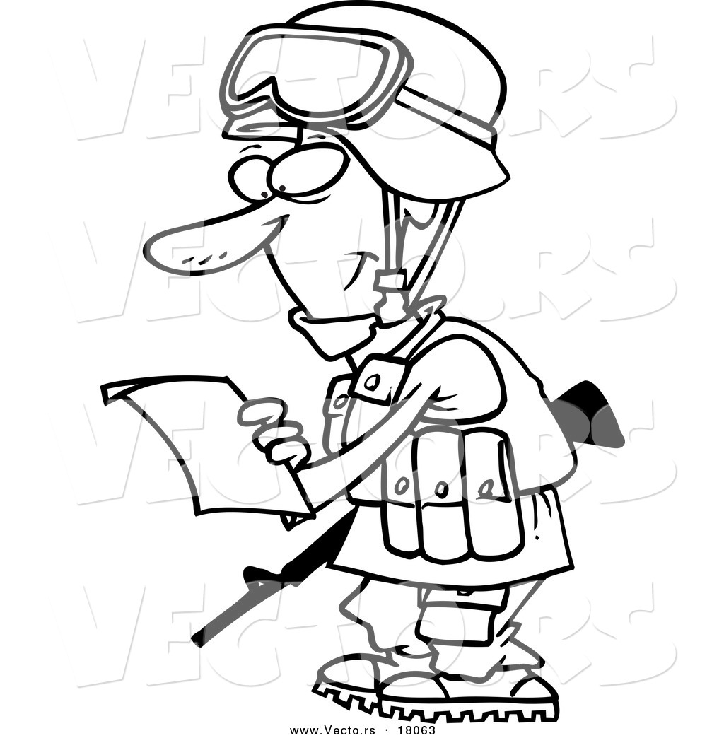 1024x1044 Vector Of A Cartoon Soldier Reading A Letter