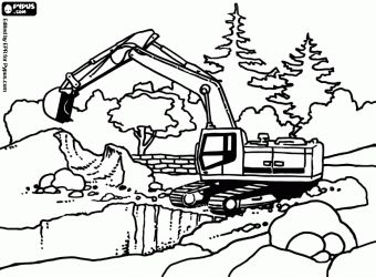 340x250 Construction Coloring Pages