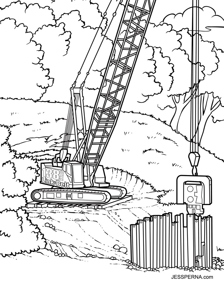 786x1000 Construction Crane Coloring