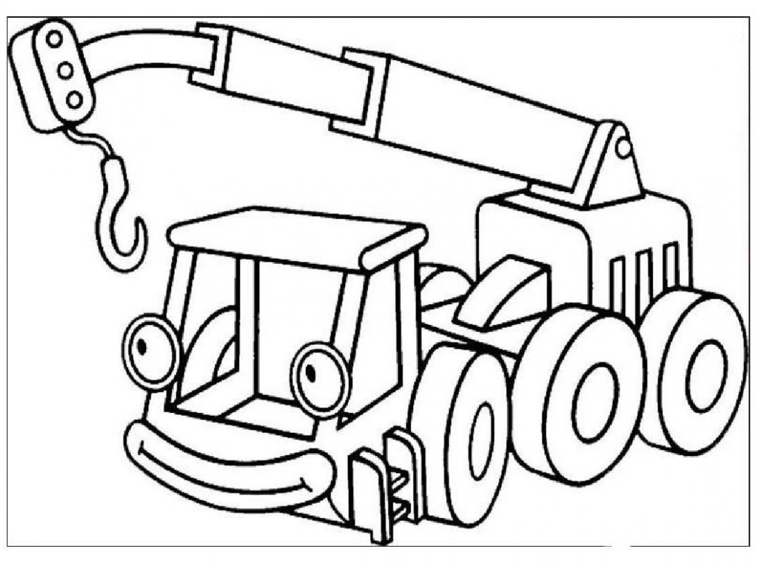 1080x800 Crane Truck Coloring Page Free Printable Cranes Pages Transport