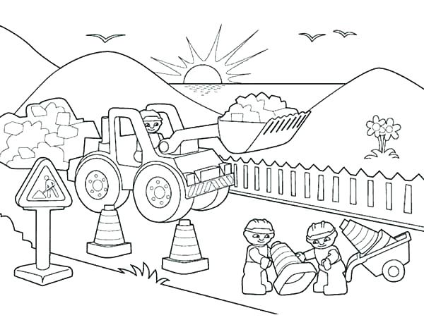 600x454 Construction Equipment Coloring Pages