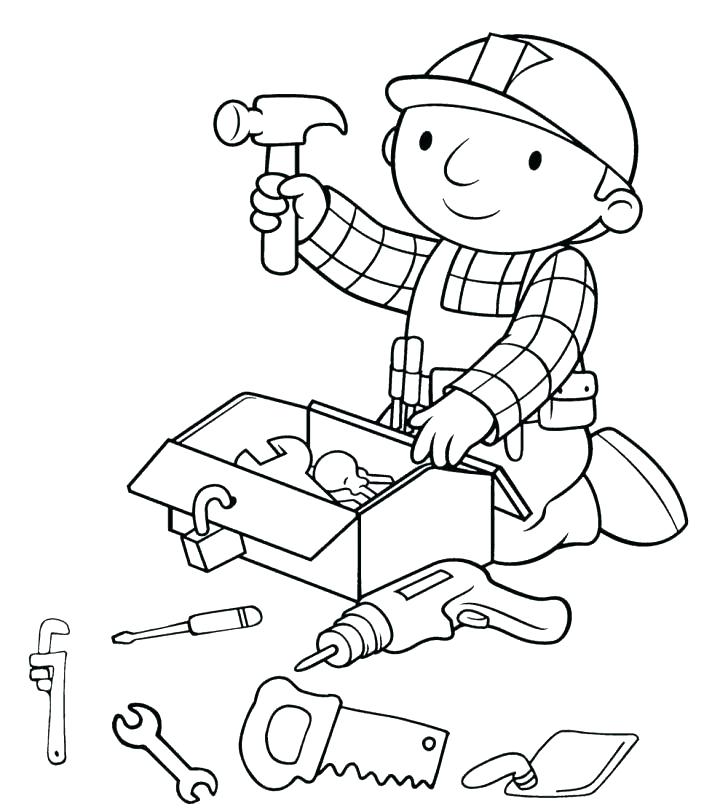 728x809 Construction Worker Coloring Pages Construction Worker Coloring