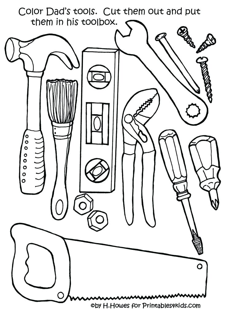 736x1019 Tools Coloring Pages Construction Tools Coloring Sheets Equipment