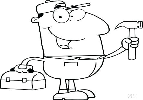 476x333 Construction Worker Coloring Pages Tool Coloring Pages