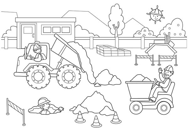 600x418 Construction Coloring Pages