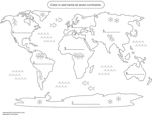600x452 World Map Continents Coloring Pages Funny Quote Education
