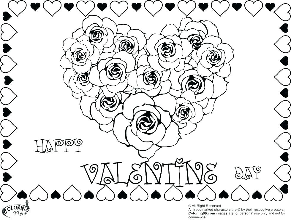 980x750 Valentine Hearts Coloring Pages Kids Valentine Coloring Pages Free