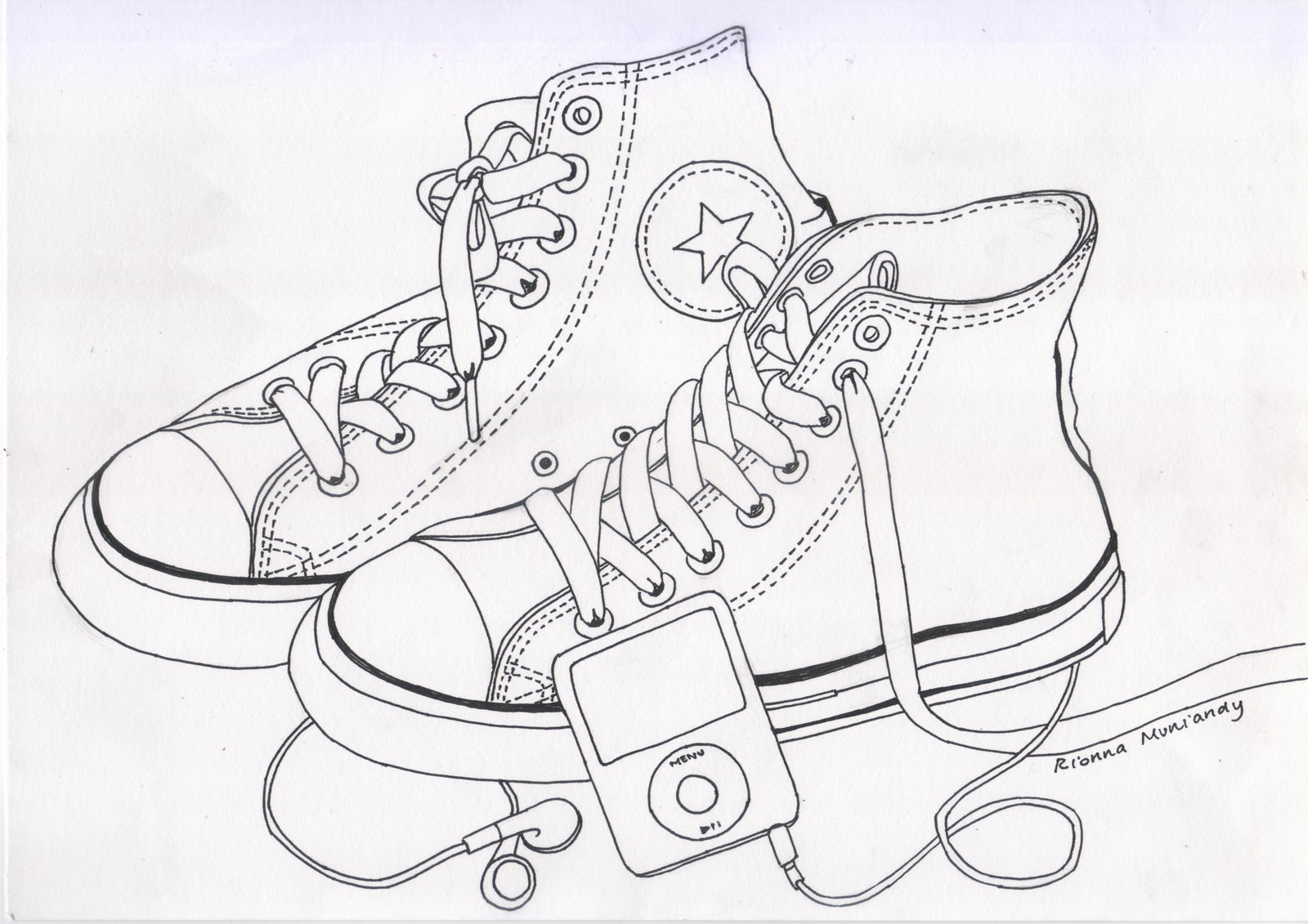 1600x1131 Converse Coloring Page