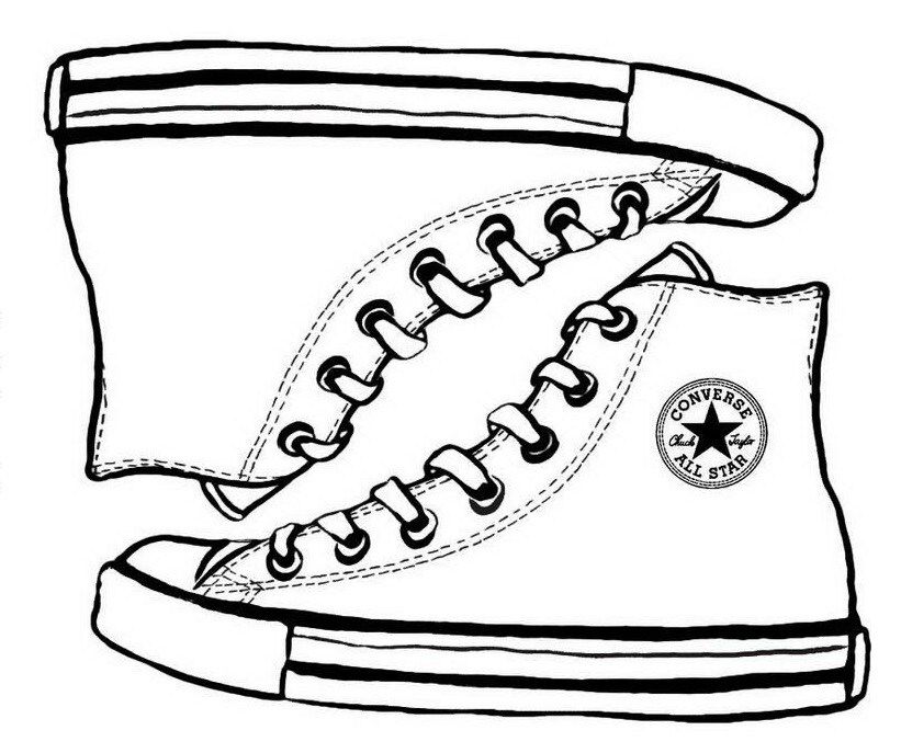 821x687 Converse Sketch Drawing Coloring Page Shoes Shoes Coloring Page