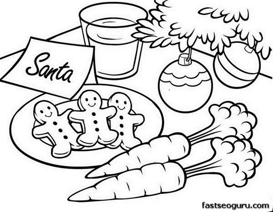1048x816 Christmas Cookies Coloring Pages To Print Coloring For Kids 2018