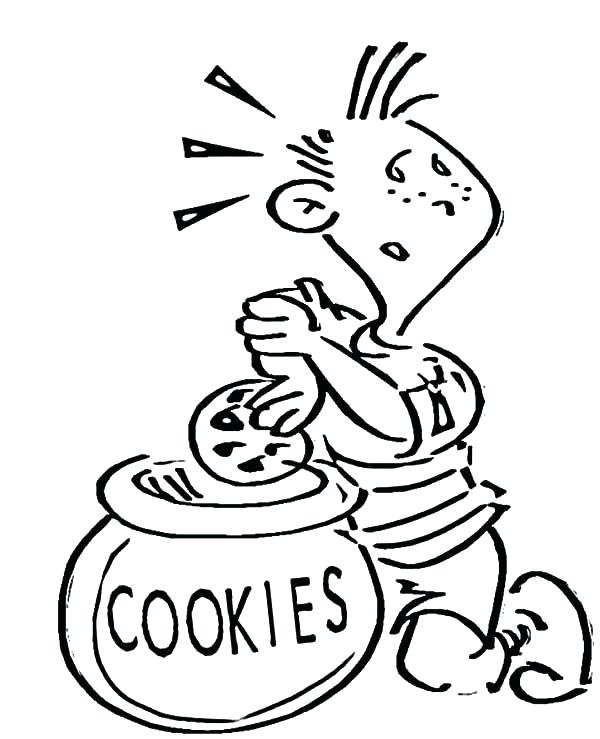 600x739 Jar Coloring Coloring Pages Boy For Boy Stealing From Cookie Jar