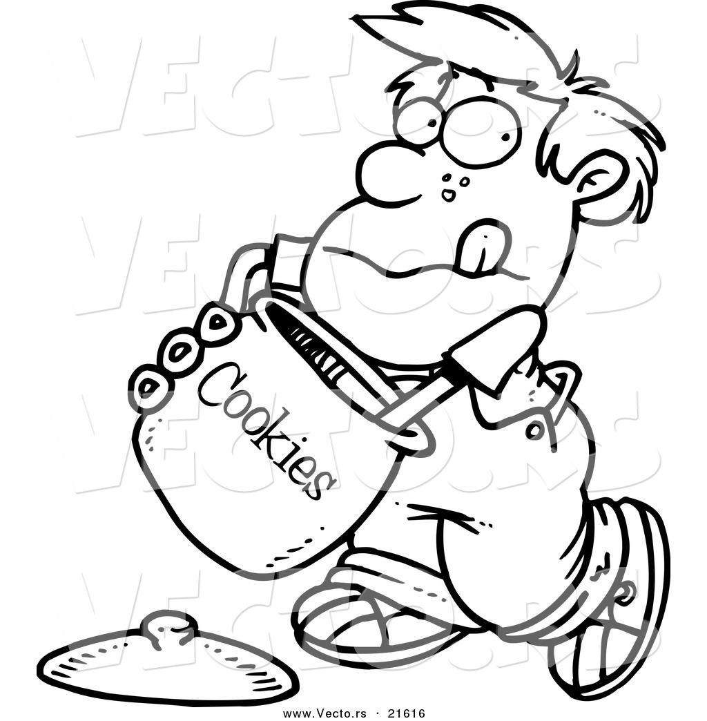 1024x1044 Vector Of A Cartoon Boy Reaching In The Cookie Jar