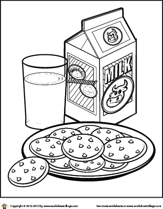 331x423 Milk And Cookies Coloring Page Sheets