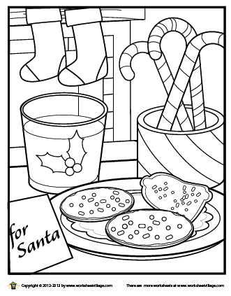 331x423 Milk And Cookies For Santa Coloring Page