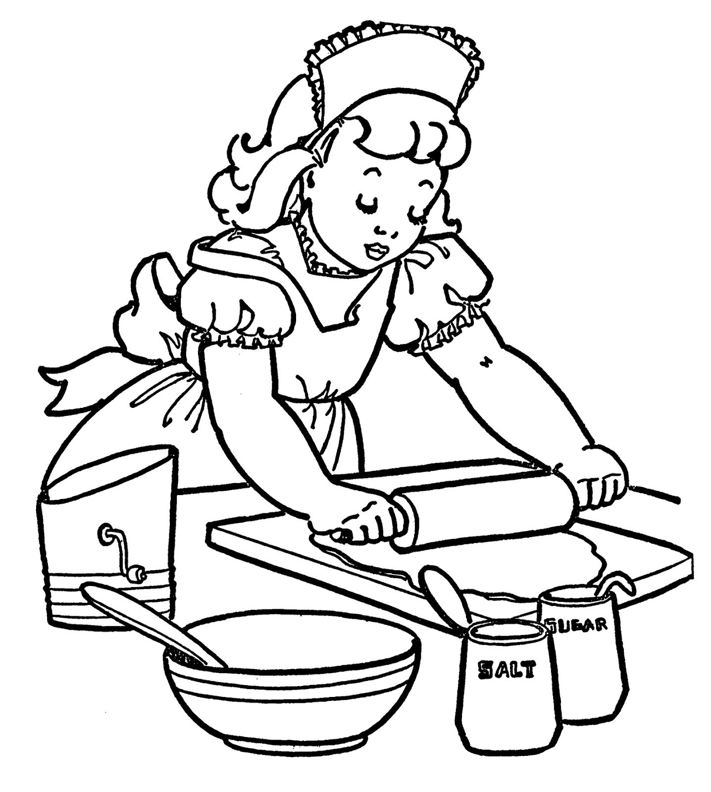 1436x1600 Kids Cooking Coloring Pages