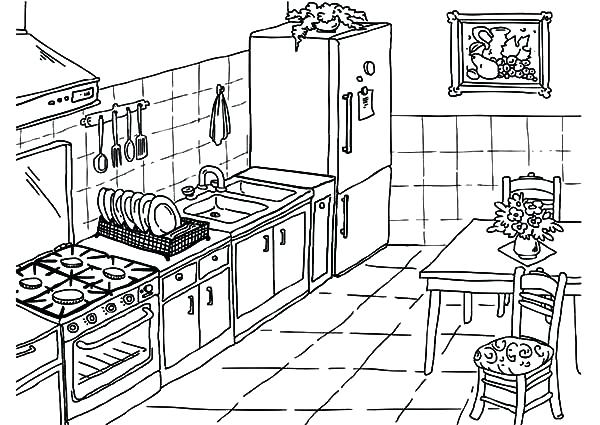 600x425 Kitchen Coloring Pages