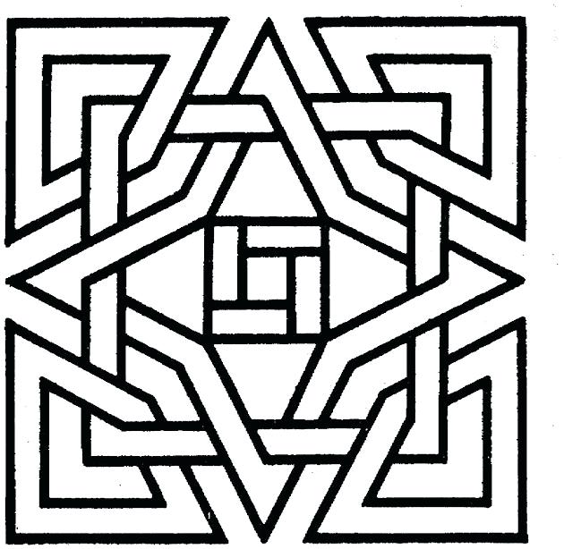 630x614 3d Coloring Pages Printable Geometric Mandala Coloring Pages