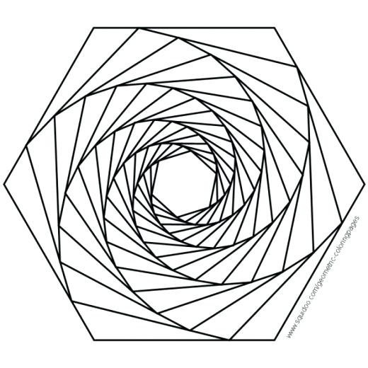 520x520 3d Coloring Pages Geometric Design Coloring Pages 3d Coloring