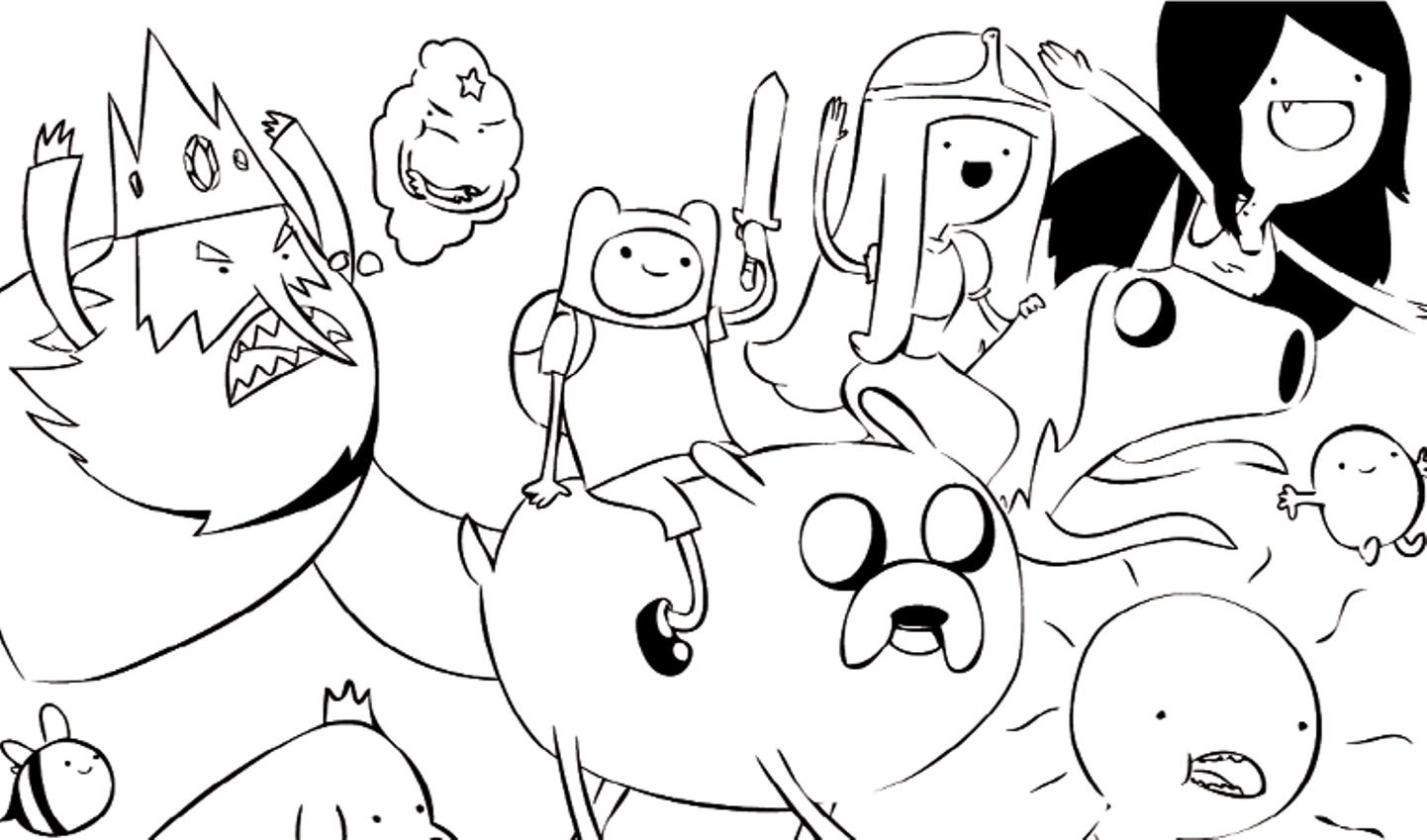 1442x849 Adventure Time Coloring Pages