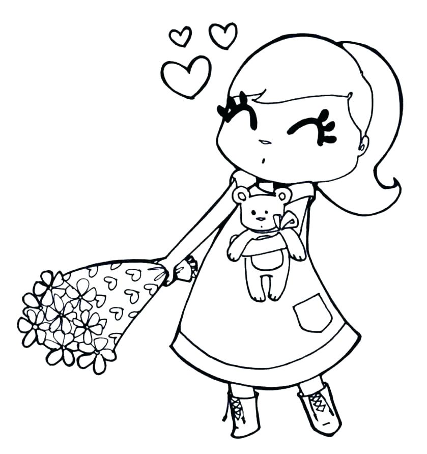 839x892 Little Girl Coloring Pages Printable Cool For Girls Teenage Anime