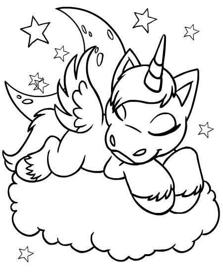 450x550 Coloring Colouring Faerie Uni Sleeping Asleep Cloud Faerieland