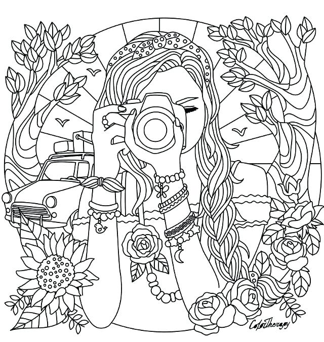 640x675 Cool Coloring Pages For Girls Teenage Girl Colorin Murs