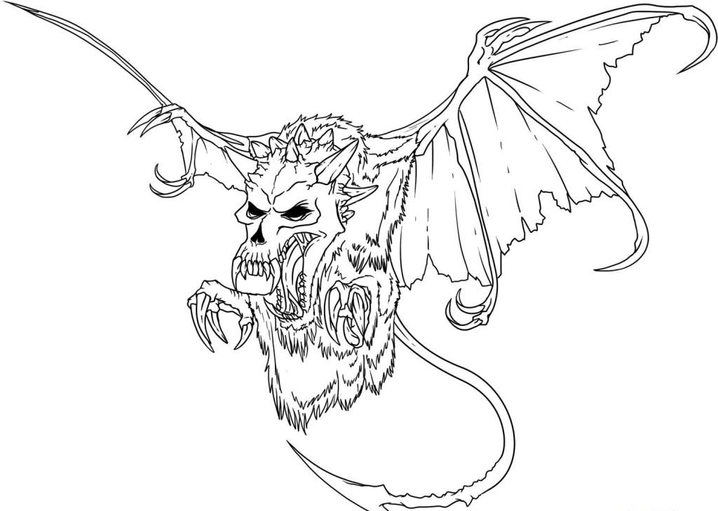 1024x729 Cool Dragon Pictures To Color Coloring Pages For Adults Free