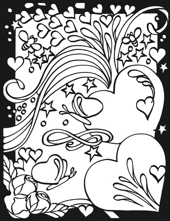 Cool Coloring Pages Of Hearts