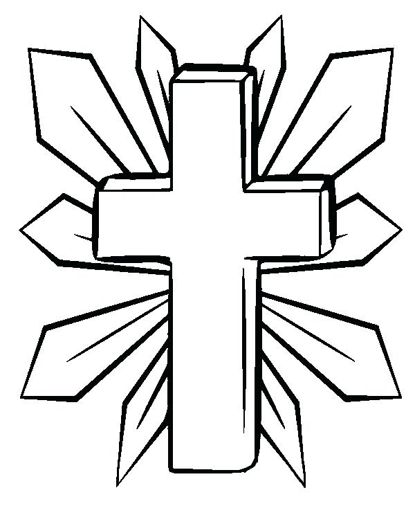 600x731 Cross Outline Coloring Page 5 Printable Cross Coloring Pages