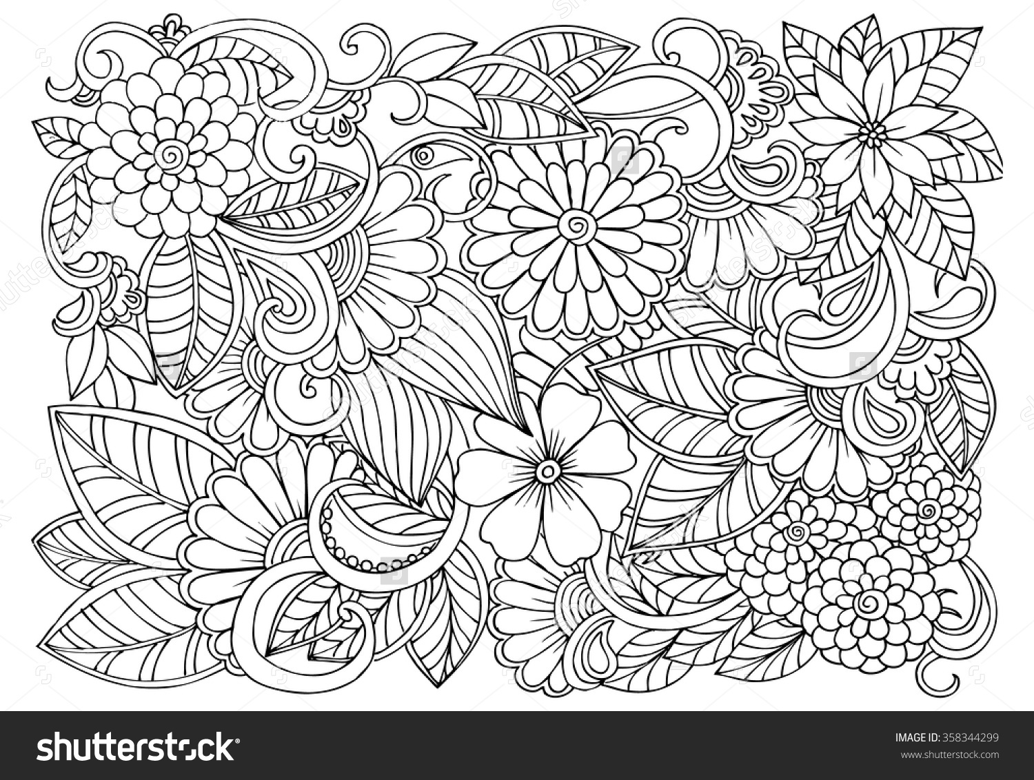 1500x1132 Cool Flower Pattern Design Color Pagesflower Free Download