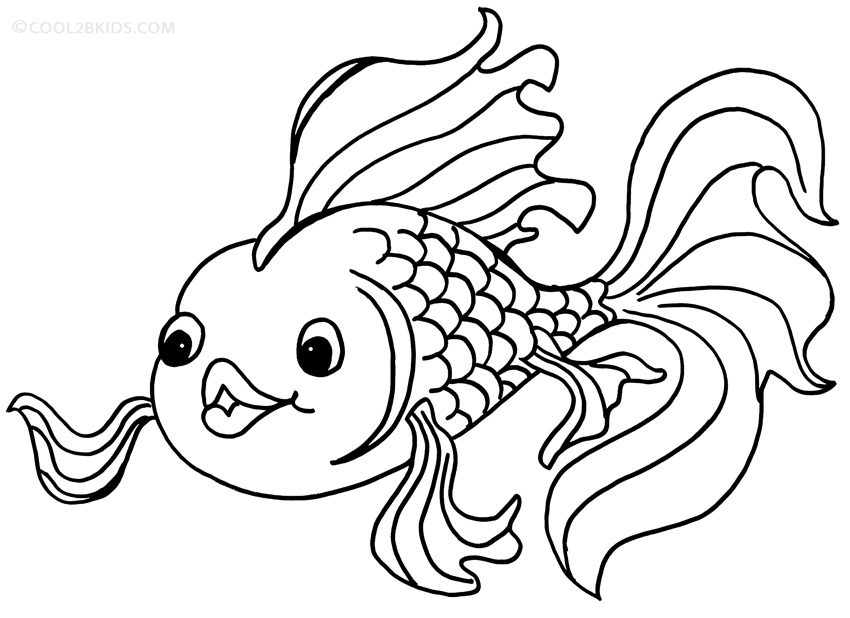 850x618 Cute Goldfish Coloring Pages