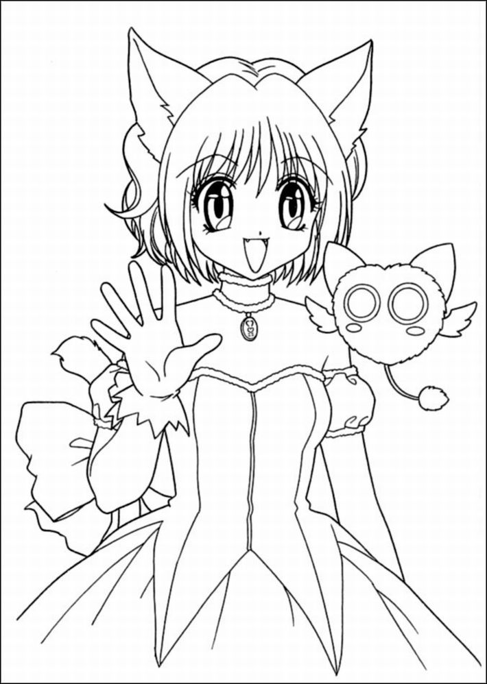 710x998 Anime Coloring Sheets Cat Girl Anime Coloring Pages Coloringstar