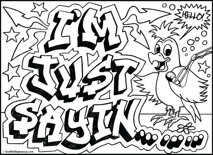 728x529 Easy Graffiti Coloring Pages