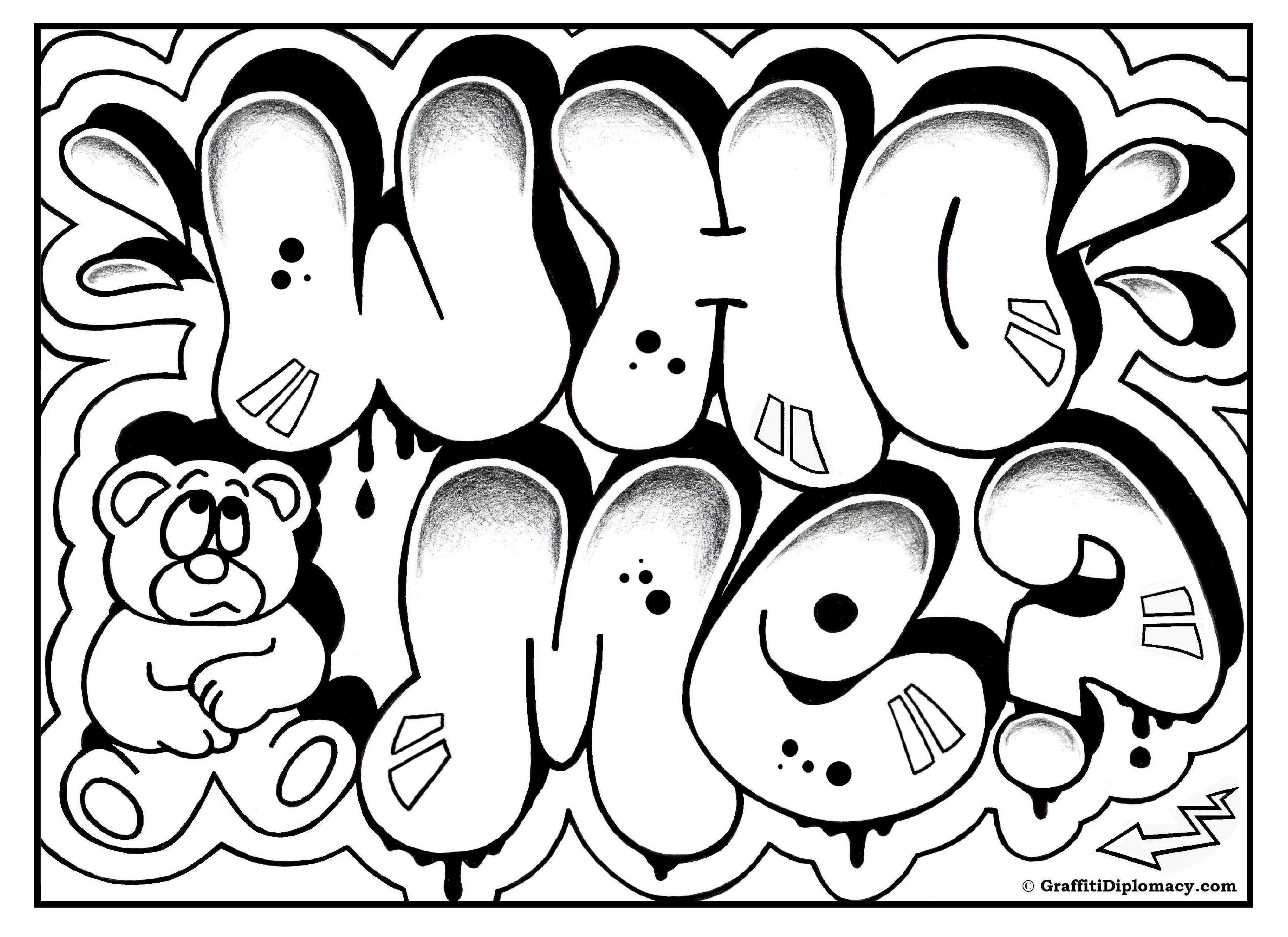 3508x2552 Graffiti Coloring Pages