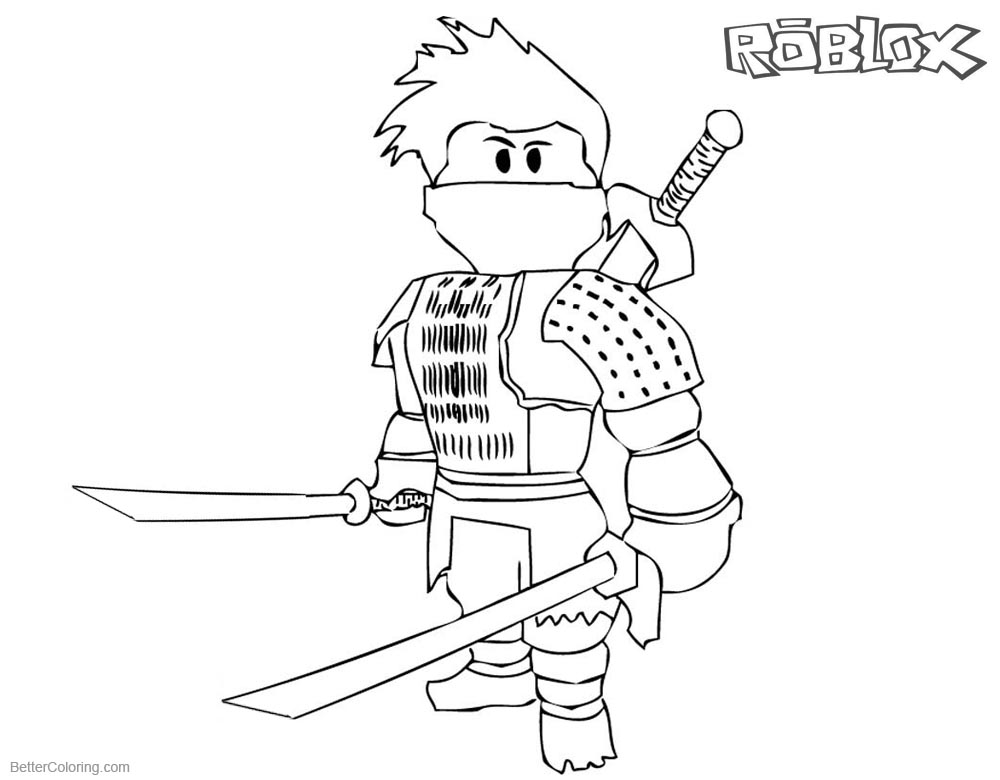 1000x780 Roblox Ninja Coloring Pages
