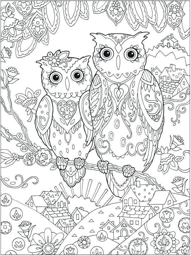 650x872 Amazing Coloring Pages Of Owls For Adults Printable In Snazzy Owl