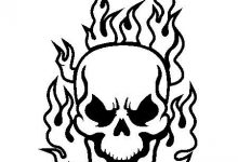 220x150 Skull Coloring Pages