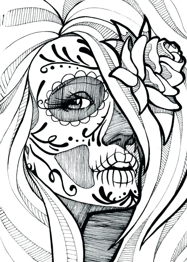 600x840 Skull Coloring Pages Sugar Skull Color Pages Sketchbook Project