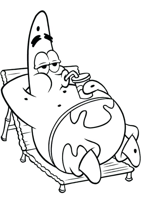 600x844 Patrick Star Coloring Page And Star Coloring Pages Printable Image