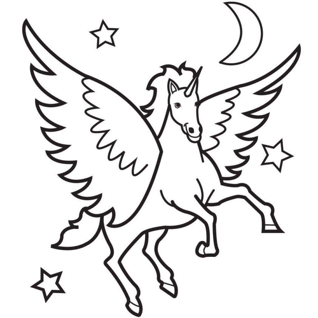 1024x1024 Cool Flying Unicorn Coloring Pages Ideas