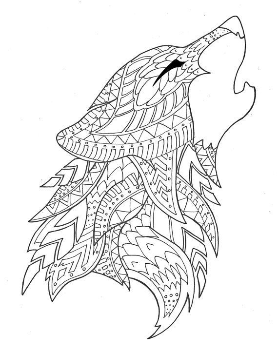 570x722 Wolf Coloring Page Kidsroom, Design Color And Wolf