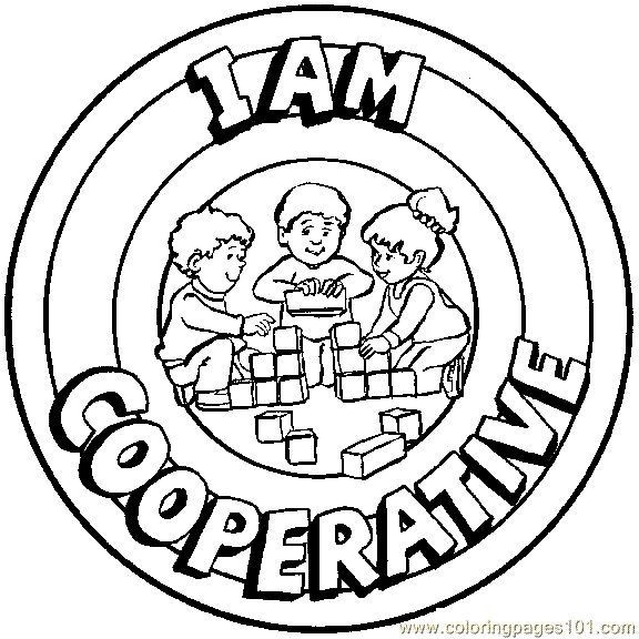 576x576 Cooperation Coloring Pages Kids Classroom