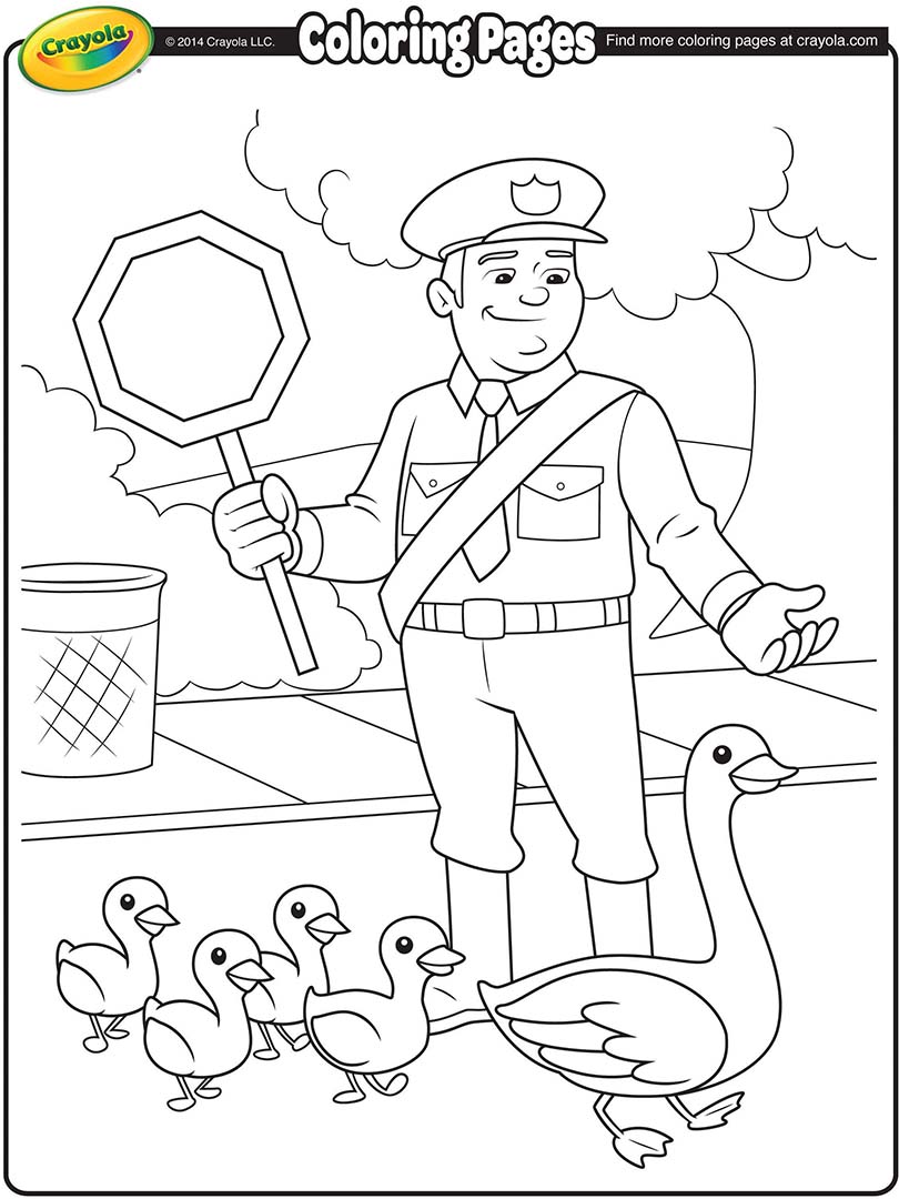 810x1080 Traffic Cop Coloring Page